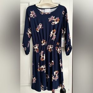 NWT Stitch Fix French Grey Navy Floral Dress
